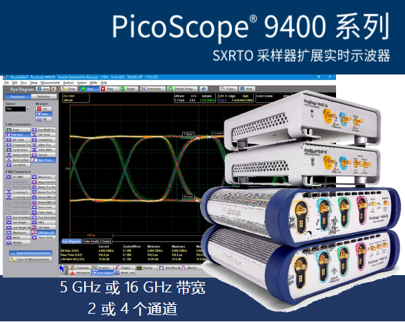 环动联科：PicoScope ® 9400 系列采样示波器，5 GHz 或 16 GHz 带宽，2/4通道